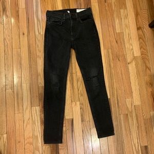 Rag & Bone size 27 gray jeans high rise ankle